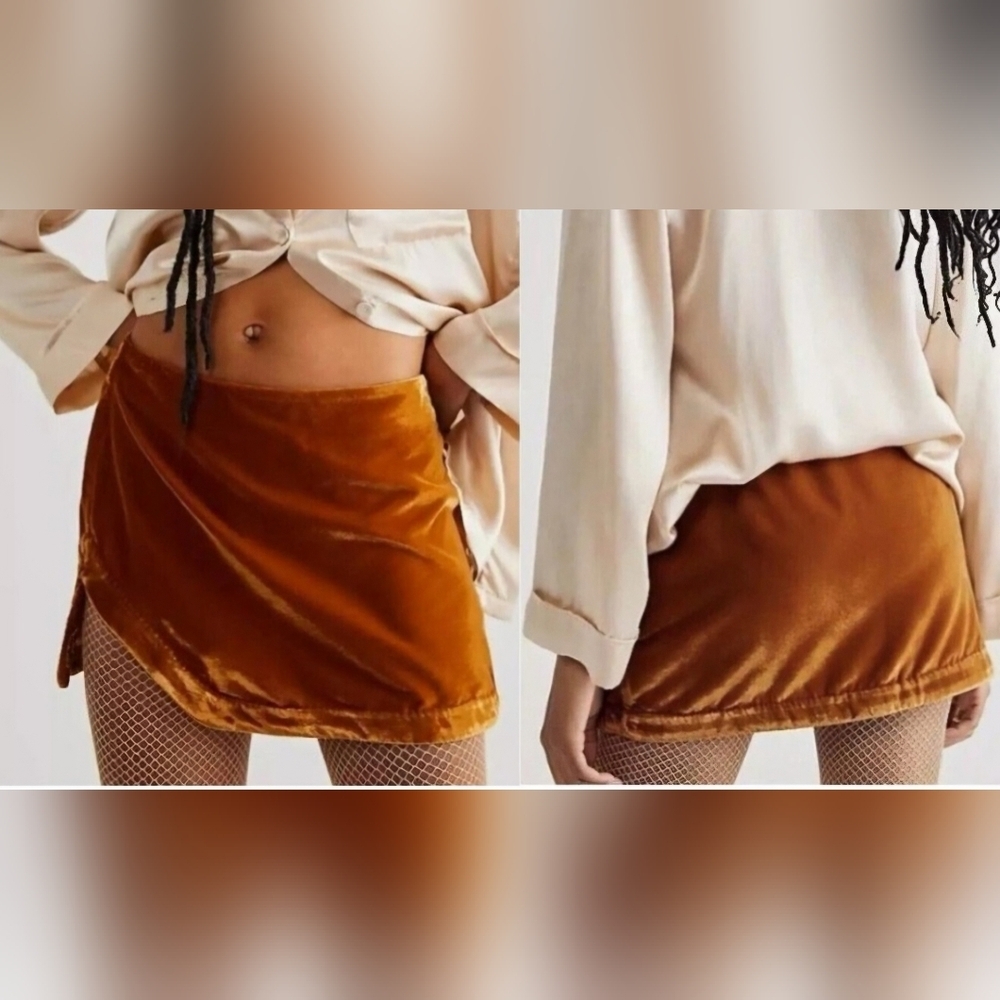 Free People Velvet Mini Skirt